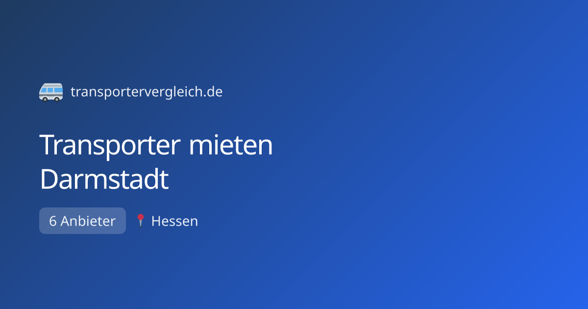 Transporter mieten Darmstadt — 6 Anbieter ab 49€/Tag ...